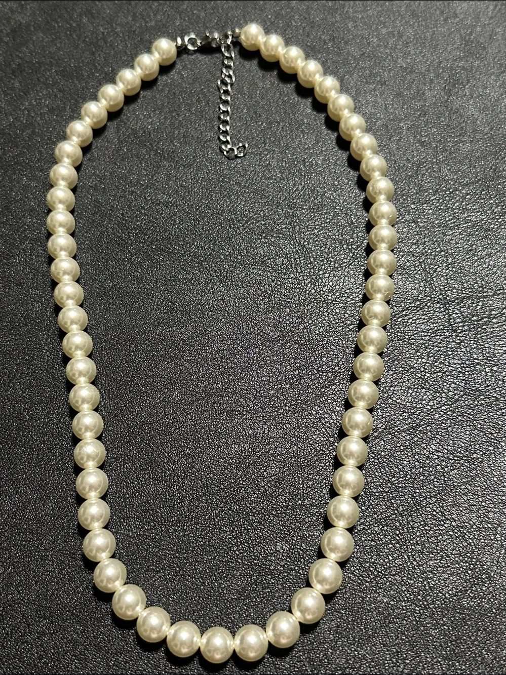 Classic Faux White 8.2mm Pearl Single Strand Necklace